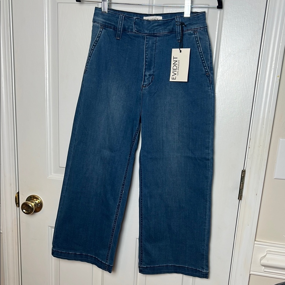 Evidnt Los Angeles x Lulus Blue Flare Wide-Leg Jeans